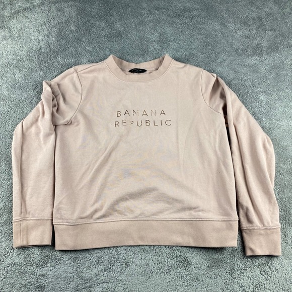 Banana Republic Tops - Banana Republic‎ Sweatshirt Womens Small Pink Pullover Crew Neck Long Sleeve